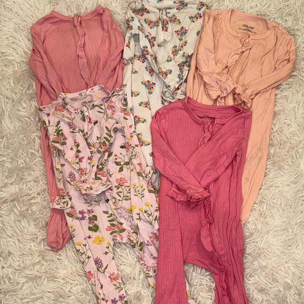 Floral and Solid Baby Pajama Bundle